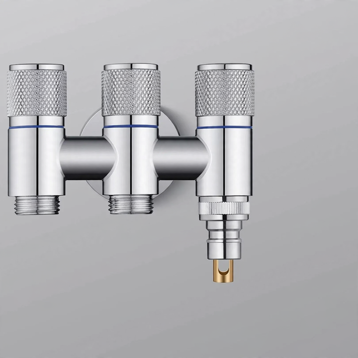 Two-way corner valve for washing machine, stainless steel