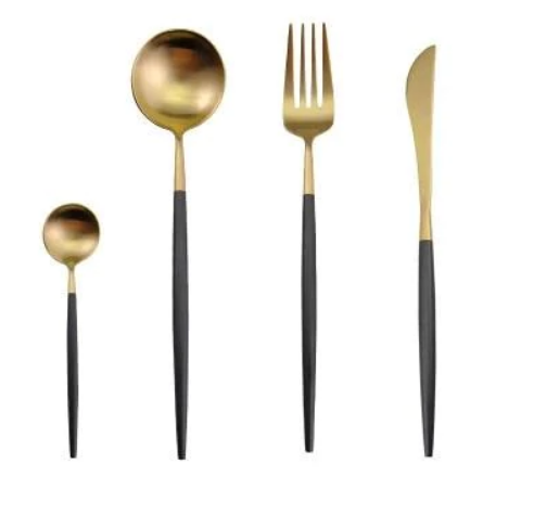 Luxury 24-Piece Gold-Silver Cutlery Set for Stylish Table Setting Kalsten