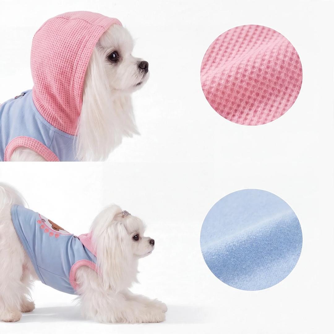 Sleeveless hooded vest for small dogs