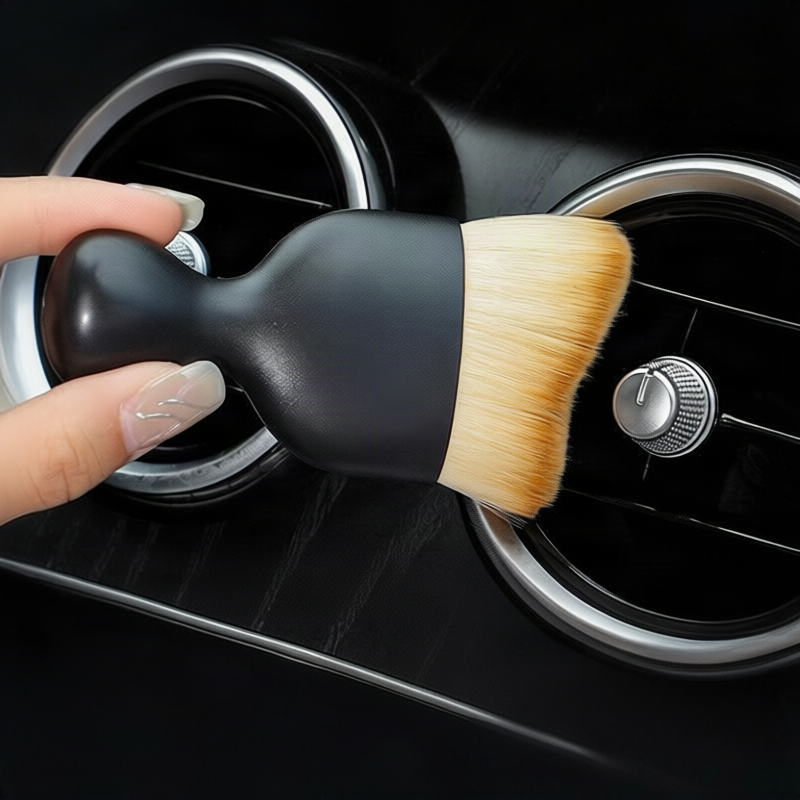 Soft dust brush for car interior
