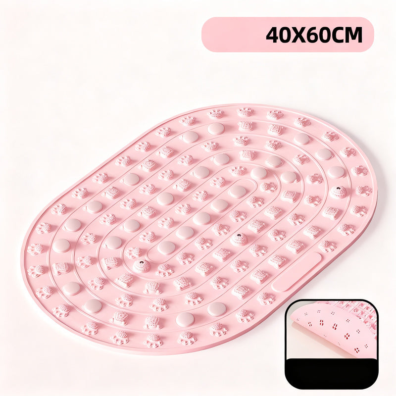 Foot reflex zone mat with magnetic stones