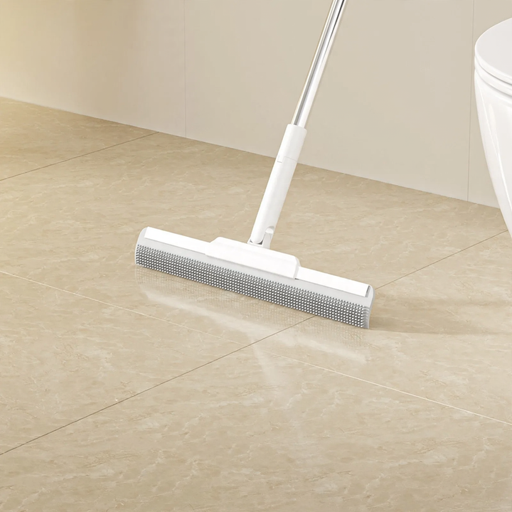 Silicone wiper broom with water squeegee