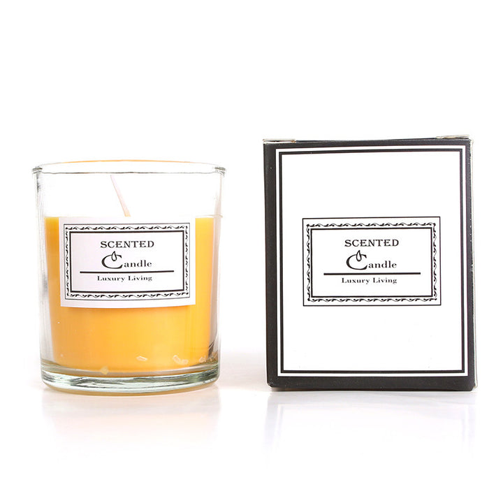 Scented candle from soy wax, cylinder