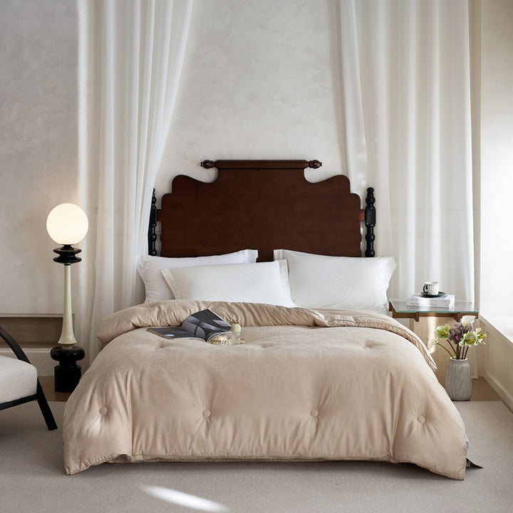 Cotton quilted duvet with soy fiber filling, four seasons