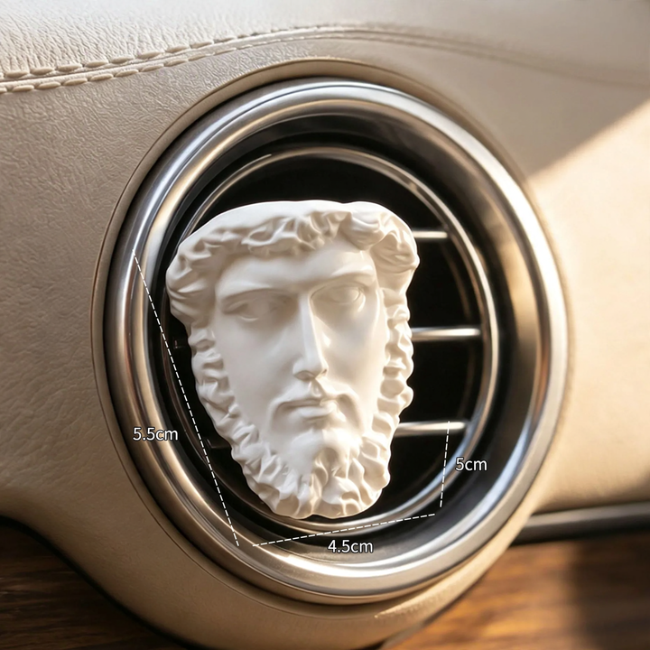 Auto-hanging fragrance dispenser with antique figure