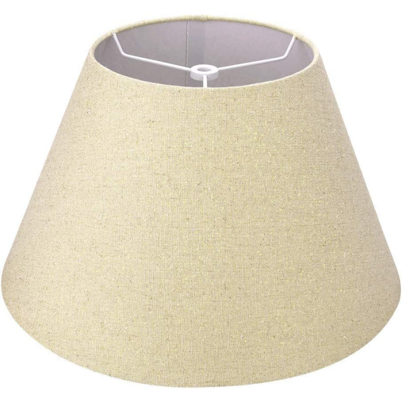 Medium lampshade, barrel fabric lampshade for table lamp and floor lamp, 7x13x7.8 inches, natural ventilated linen, handmade, spider (white) | Kalsten
