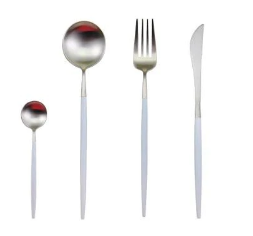 Luxury 24-Piece Gold-Silver Cutlery Set for Stylish Table Setting Kalsten