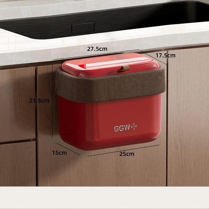 Wall-mounted waste container with lid, 12 L