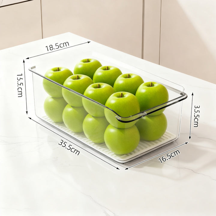 Refrigerator drawer made of PET with drain grid