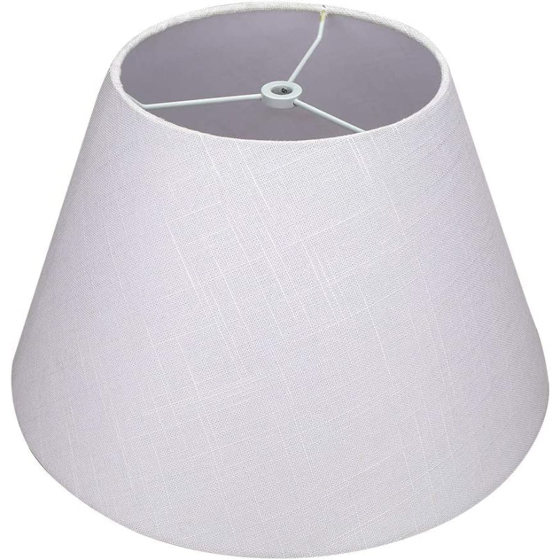 Medium lampshade, barrel fabric lampshade for table lamp and floor lamp, 7x13x7.8 inches, natural ventilated linen, handmade, spider (white) | Kalsten