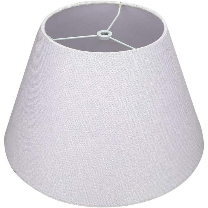 Medium lampshade, barrel fabric lampshade for table lamp and floor lamp, 7x13x7.8 inches, natural ventilated linen, handmade, spider (white) | Kalsten