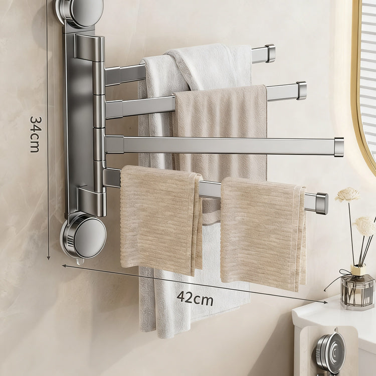 Towel holder with suction cup, foldable
