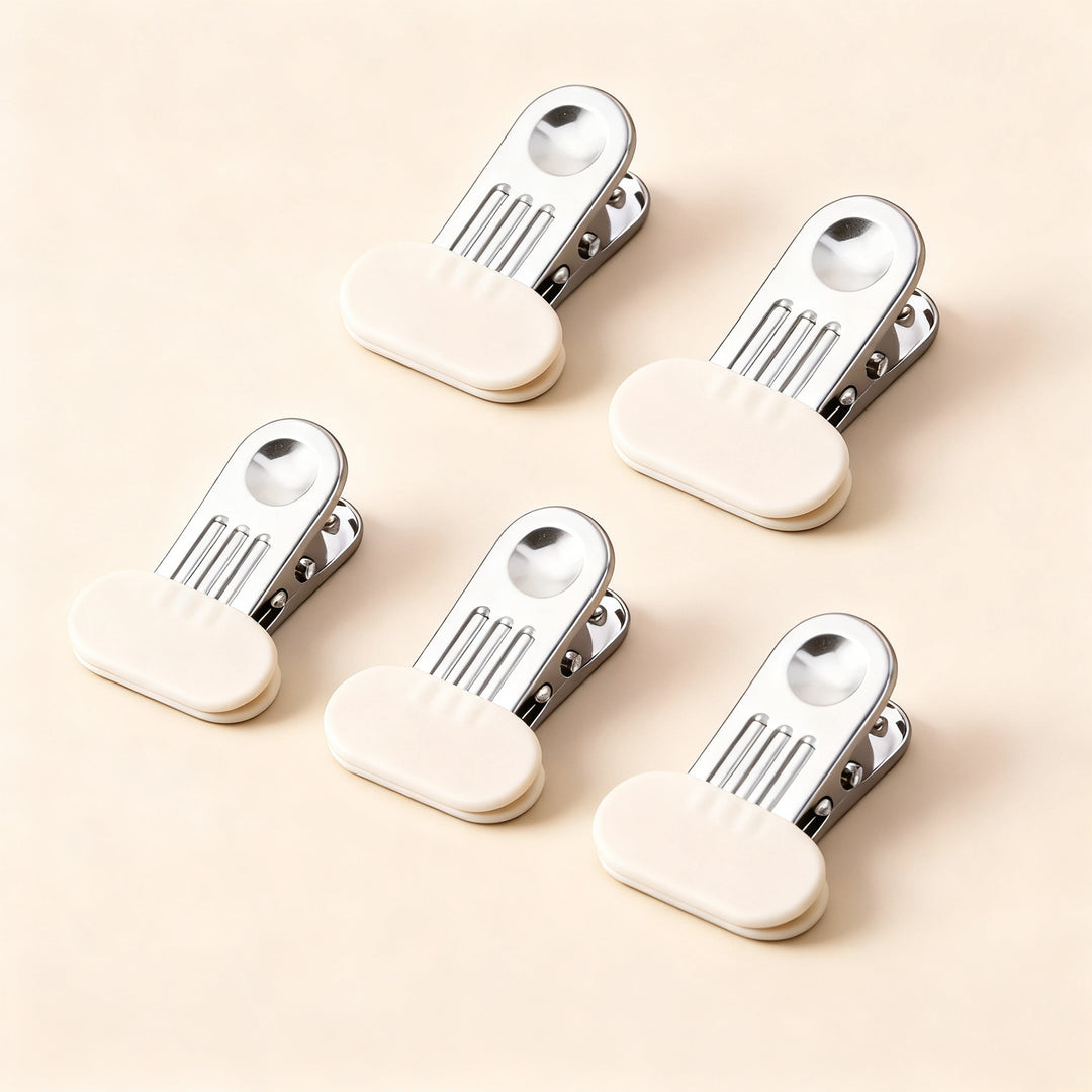 Stainless steel clothespins with wide rubber mouth