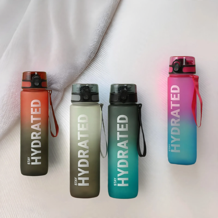 Sports water bottle with flip top, 750–1000 ml