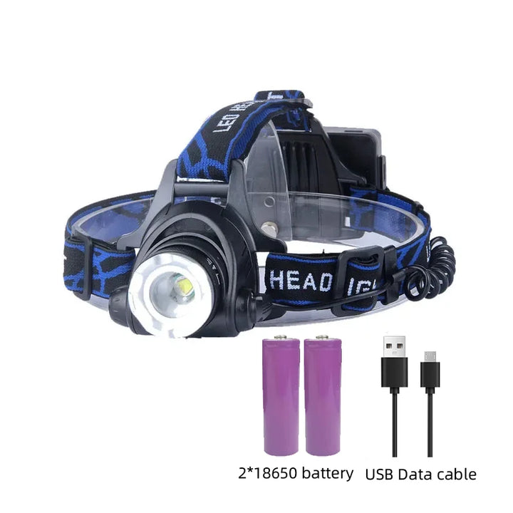 Rechargeable Zoom LED Headlamp – Waterproof