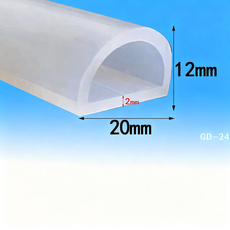 Silicone sealing strip, self-adhesive, D-profile