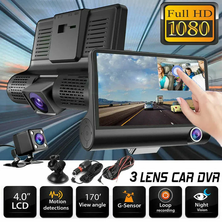 Kalsten | 4" Touch Screen Front and Rear Dash Cam