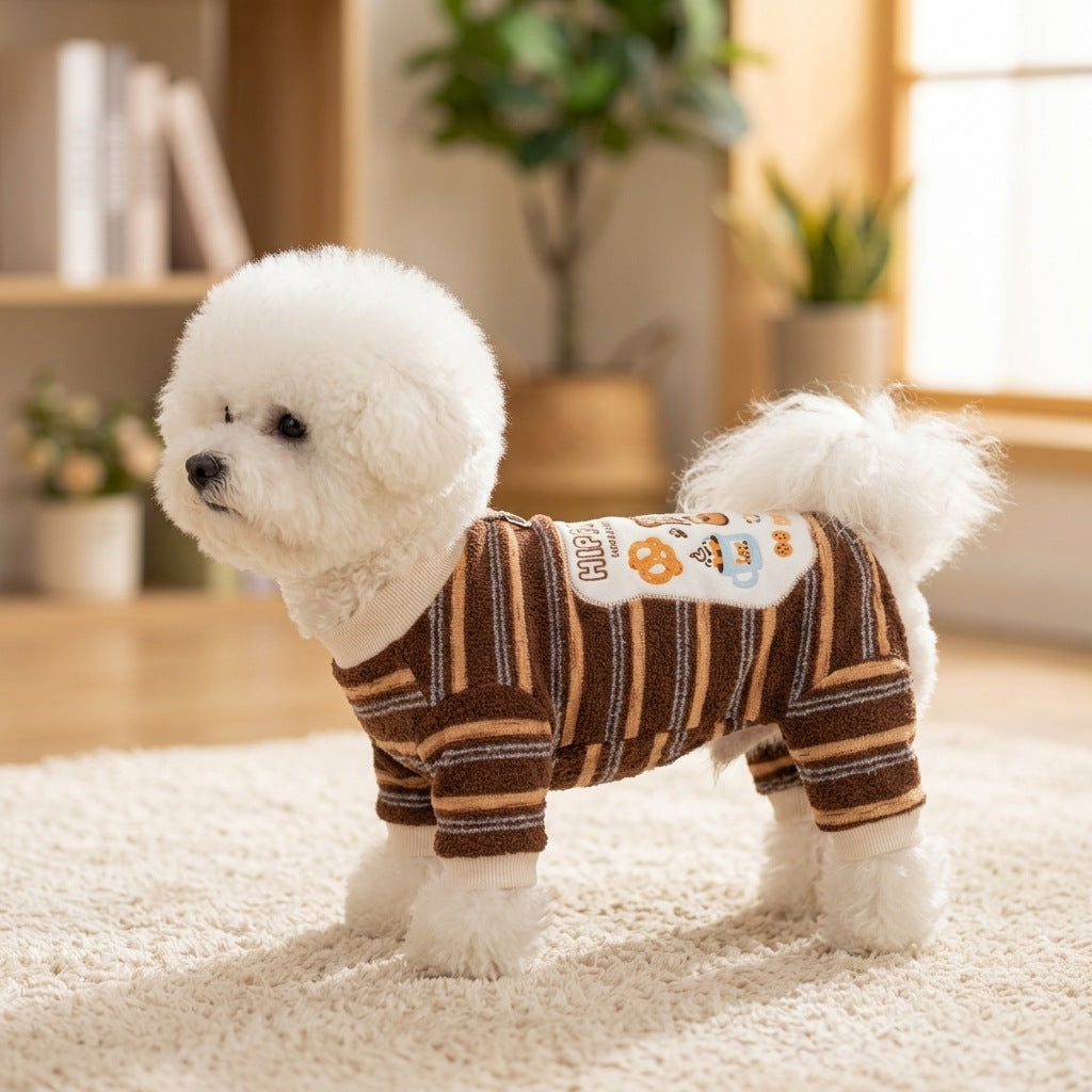 Dog clothing, four-legged, polyester, cartoon design