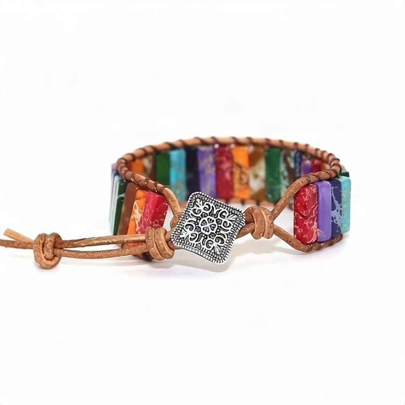 Wrap bracelet made of natural stones