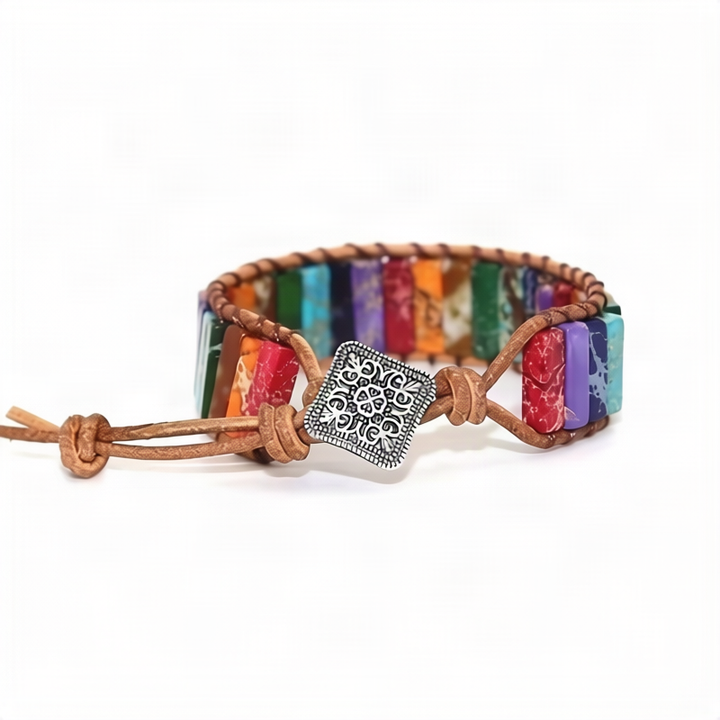 Wrap bracelet made of natural stones