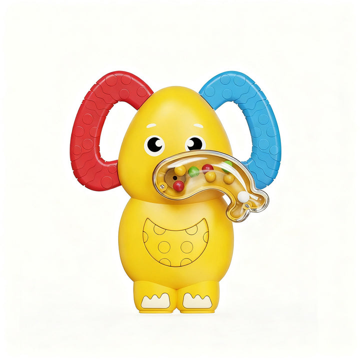 Baby rattle and teething ring, 0–3 years