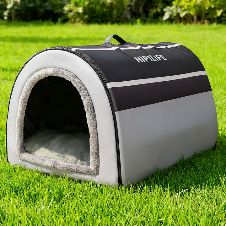 Weatherproof pet bed with arch roof