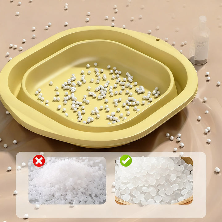 Folding plastic wash basin, portable
