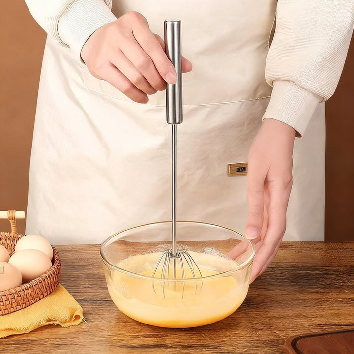 Half-automatic whisk made of stainless steel