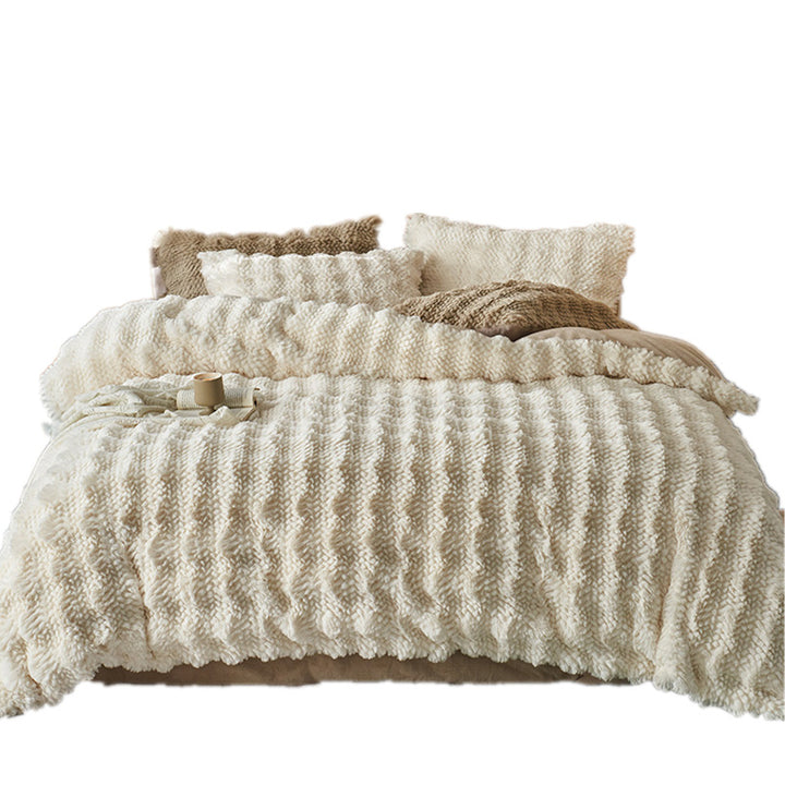 High-quality bedding set made of rabbit fur fleece