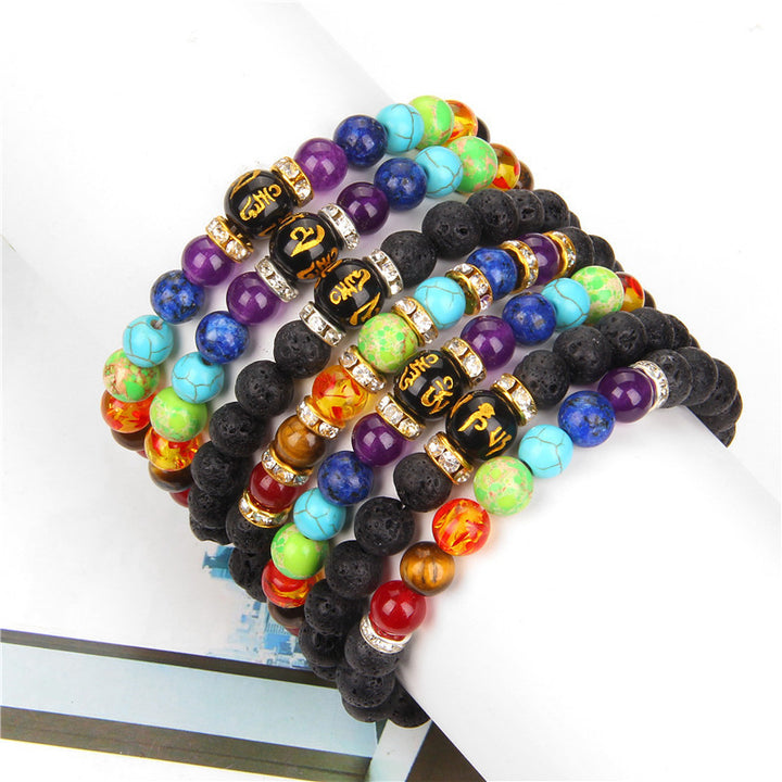 Beaded bracelet made of natural stones