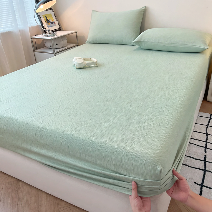 Cotton gauze fitted bed sheet, 3-piece, Japanese style