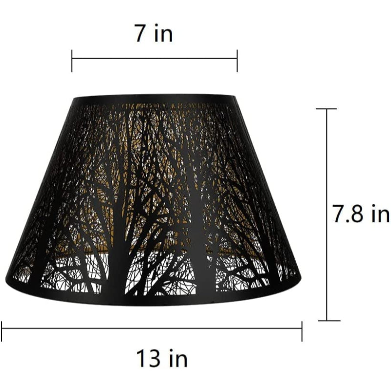 Medium lampshade, barrel fabric lampshade for table lamp and floor lamp, 7x13x7.8 inches, natural ventilated linen, handmade, spider (white) | Kalsten