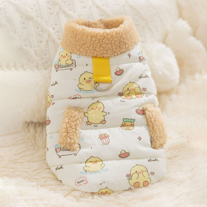 Warm dress for cats, peach skin and lambskin