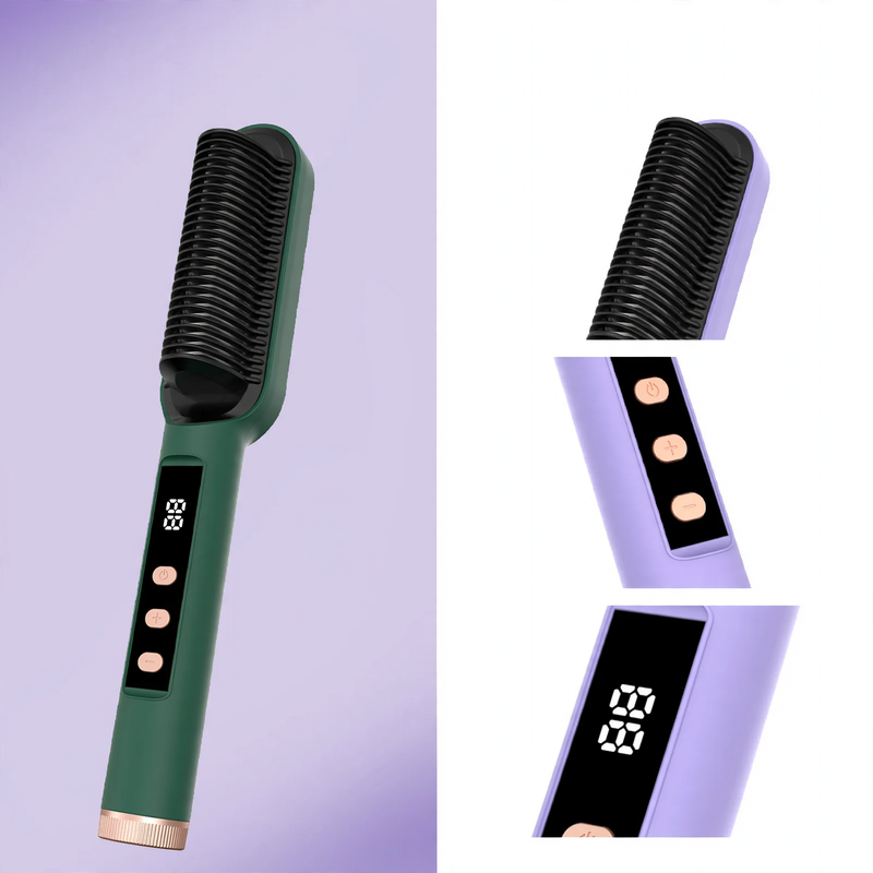 Digital Hair Straightening Brush with Ceramic, 5 Temperature Levels