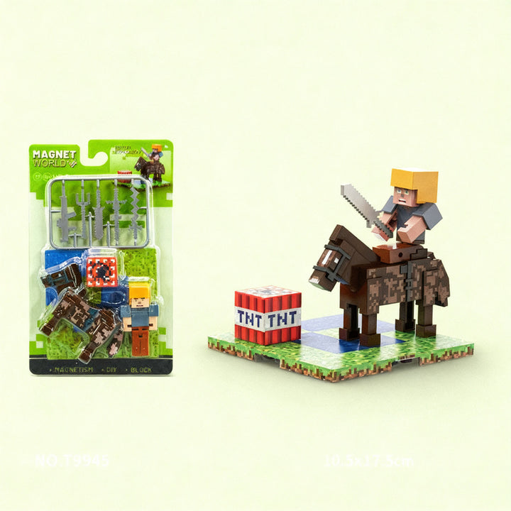 Magnetic building blocks, plastic, children's toy