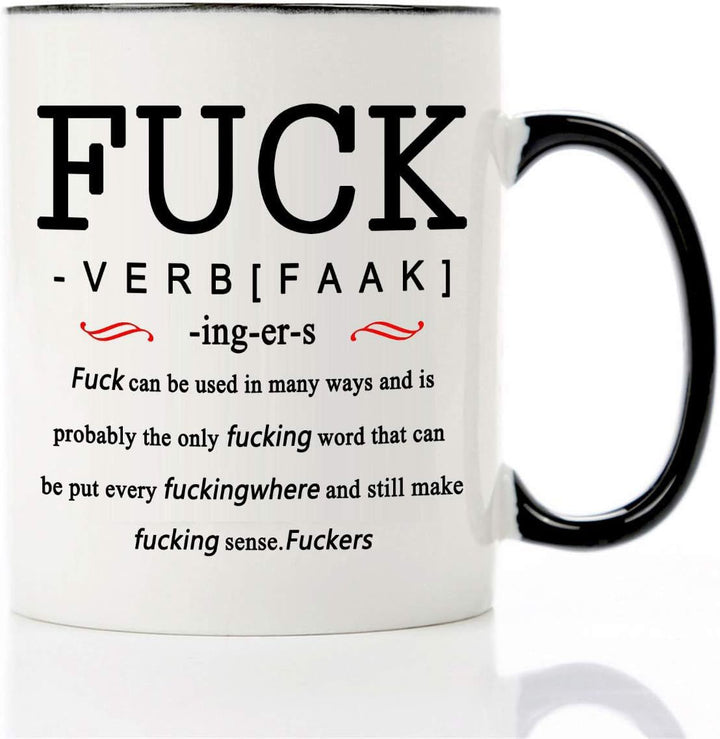 Ceramic coffee mug with saying, 301–400 ml