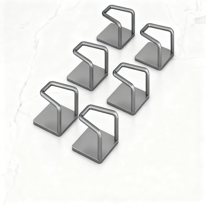 Stainless steel wall hooks without drilling, set of 6/8