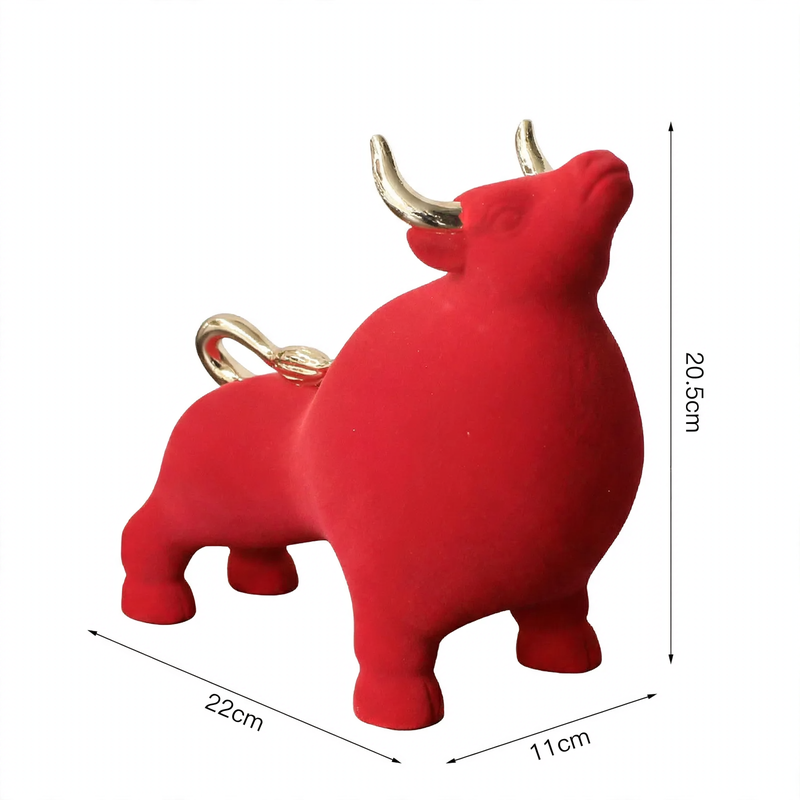 Modern decorative figure made of resin with velvet surface
