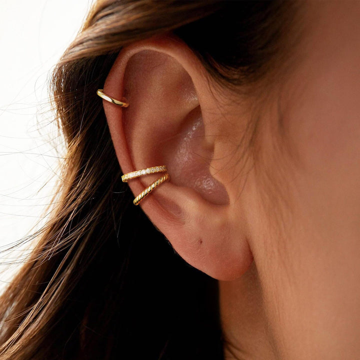 Copper ear clip, geometric design
