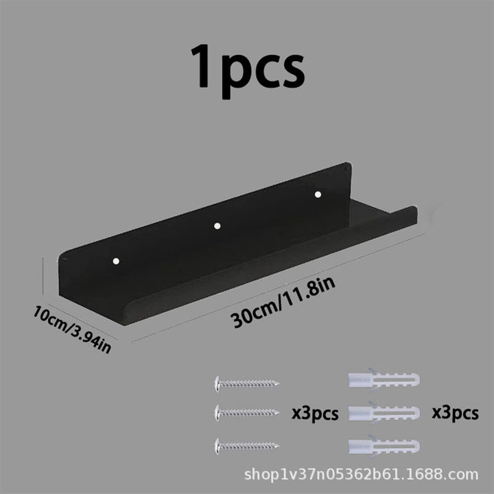 Acrylic wall shelf, black, no drilling