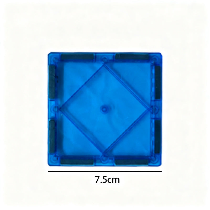 Magnetic building tiles in different shapes