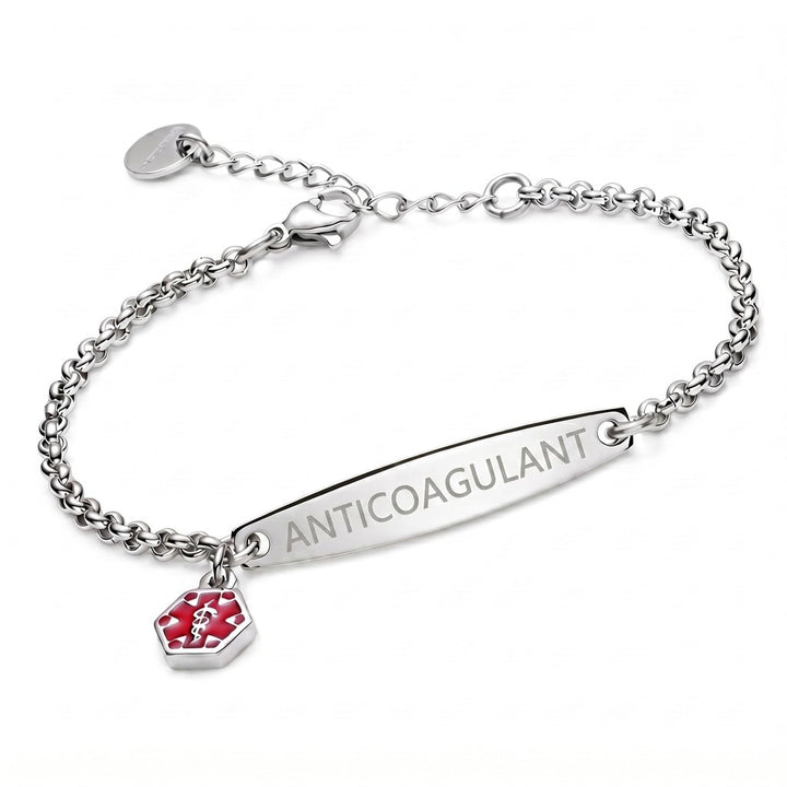 Stainless steel bracelet with geometric design