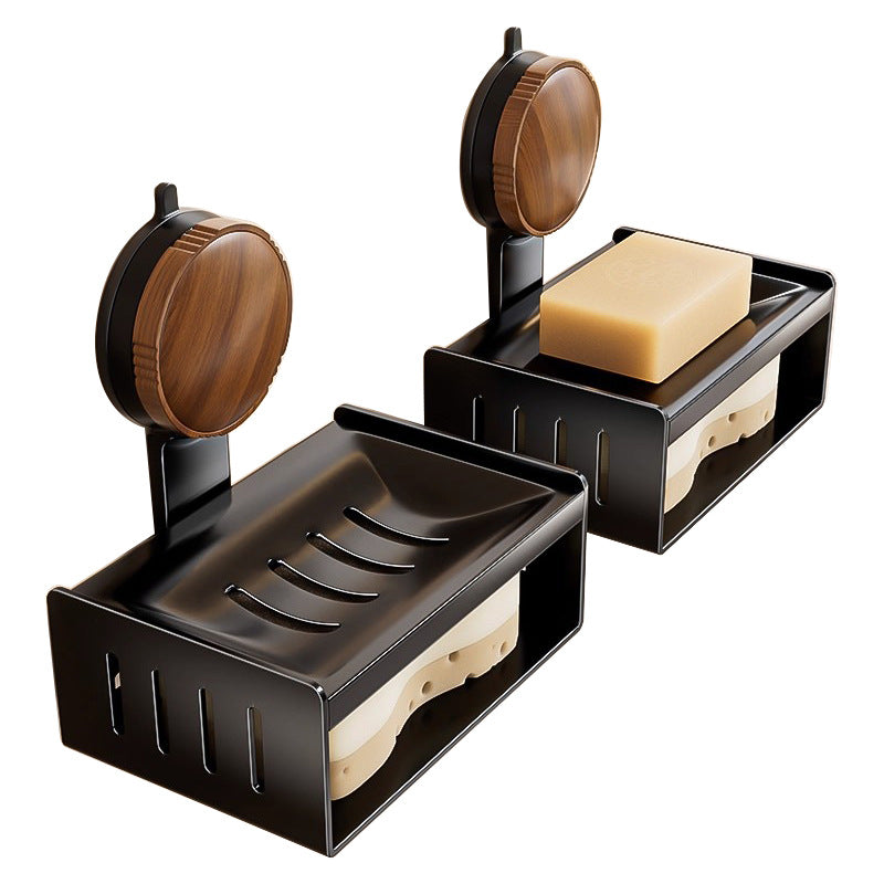 Double-layer soap dish with suction cup