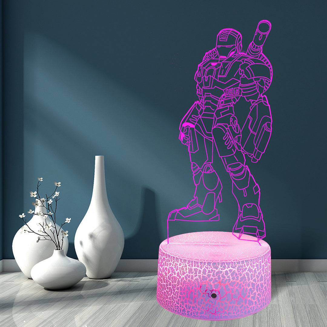3D LED table lamp with 16 colors and remote control