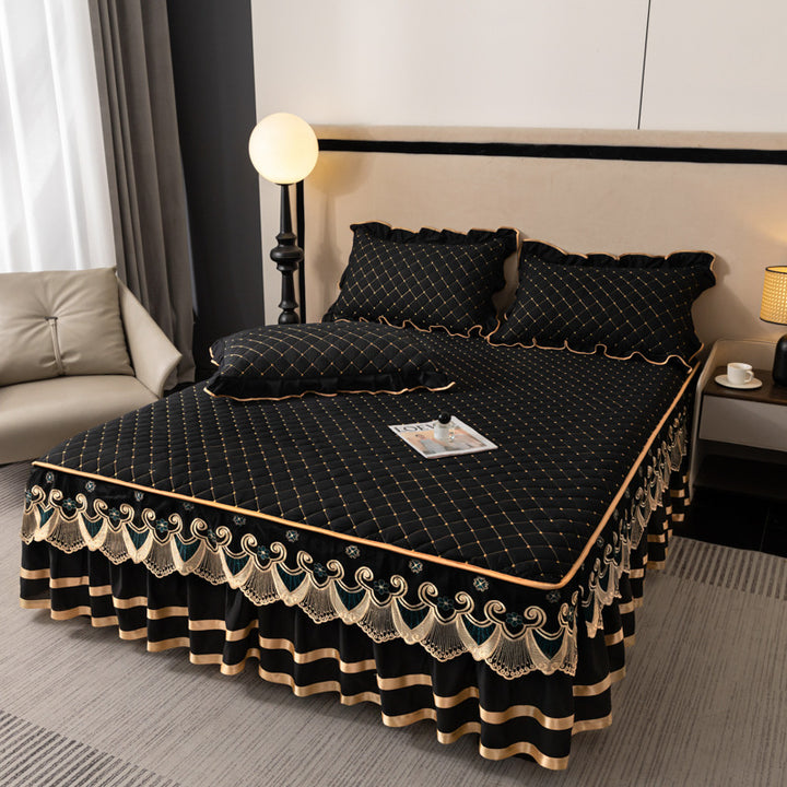 Bed skirt with ruffles, cotton, 1.8 m bed