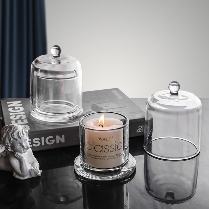 Glass bell jar candle cover