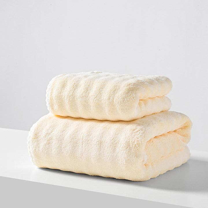 Bath towel and hand towel made of coral fleece