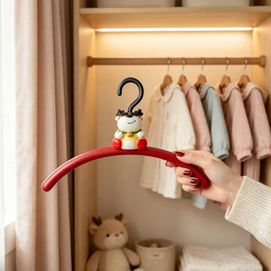 Plastic clothes hanger with cartoon design