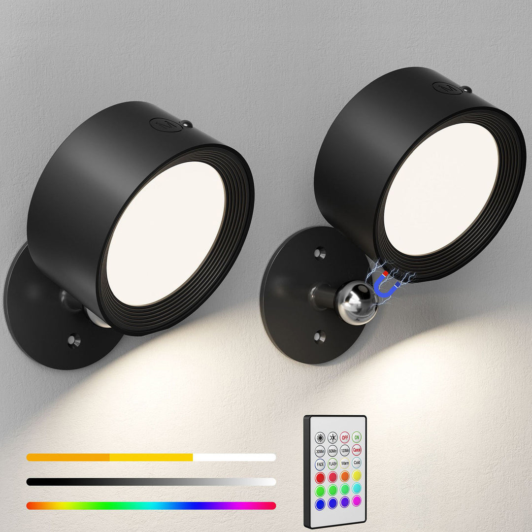 LED wall lamp with remote control and color selection