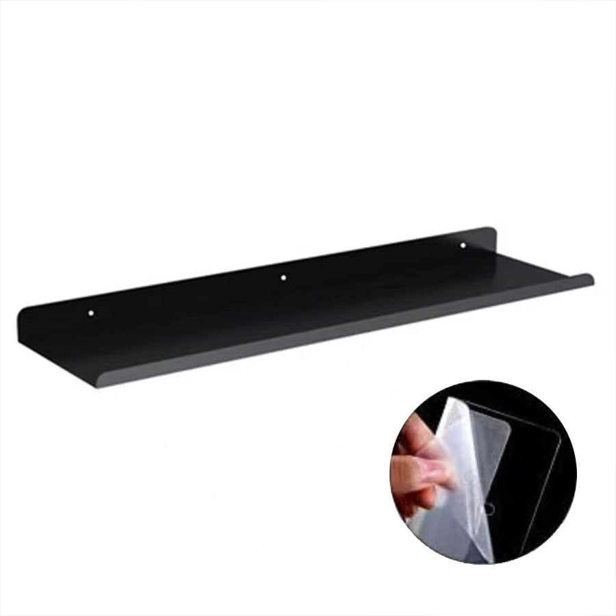 Acrylic wall shelf, black, no drilling
